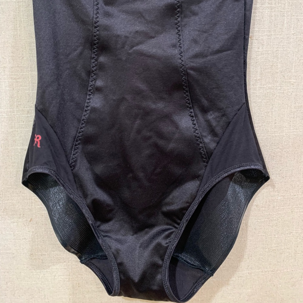 Ruby Ribbon Sheer High Waist Brief Black Size Large, shapes and smooths midriff